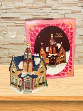 Vintage Giftco inc. Church Ceramic Votive Candle Holder